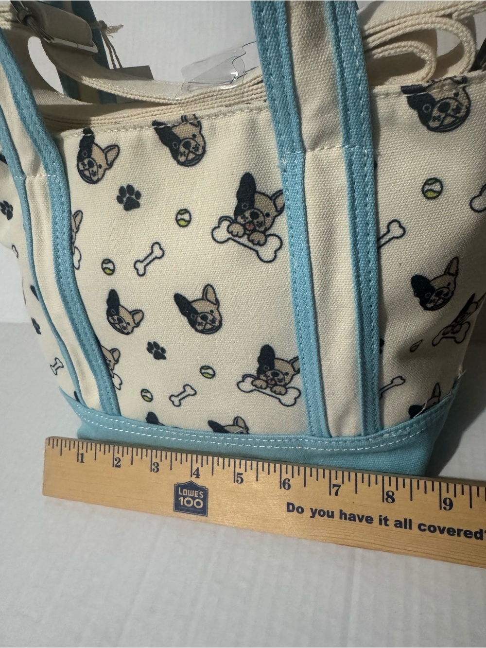 AEROPOSTALE Aero French bulldog canvas tote  BNWT - Picture 8 of 11